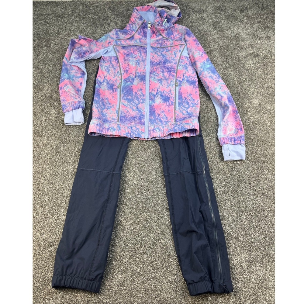 Ivivva by Lululemon Tie-Dye Windbreaker Jacket and Pants Set Girl's Size 10